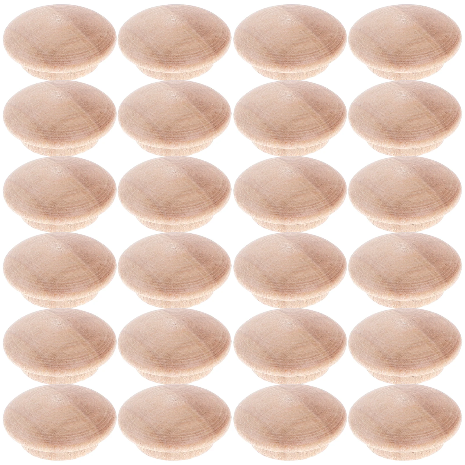 

25 pcs Wooden Button Plugs Sturdy Smooth Design Furniture Stair Replacement Covers Wood Seal Pads Hardware