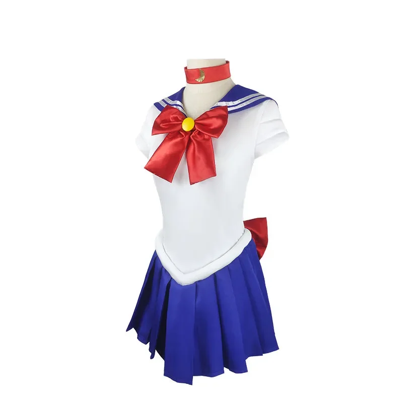 Anime Sailor Moon Cosplay Costume Tsukino Usagi Uniform Dress Outfits Cosplay Yellow Wig Halloween Carnivl Party Women Kids