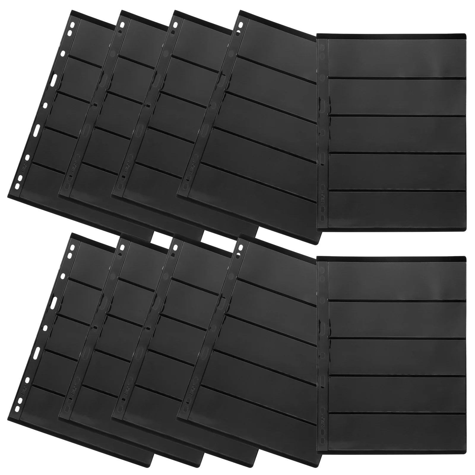 

10Pcs Stamp Storage Loose-Leaf Sheets Transparent Design Protective Inserts for Stamp Collection Card Holders Gaming Cards