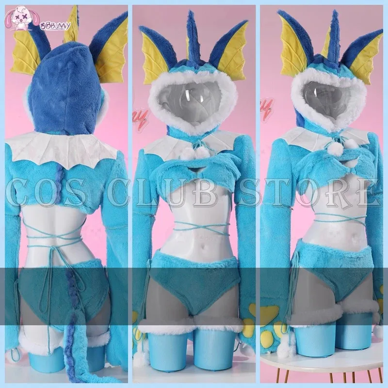 أنيمي فا بوريون أفخم منامة الجنية تأثيري حلي Kawaii التنين مقنعين ارتداءها للنساء مثير الفانيلا الذيل دعوى اكسسوارات