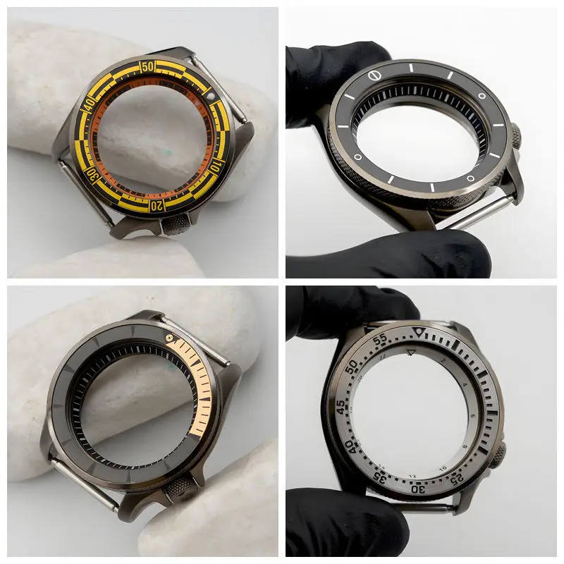 SKX007 SKX009 بندقية اللون ساعة رجالي تناسب NH34 NH35 NH36 الحركة التلقائية الياقوت الزجاج 200 متر مقاوم للماء #1