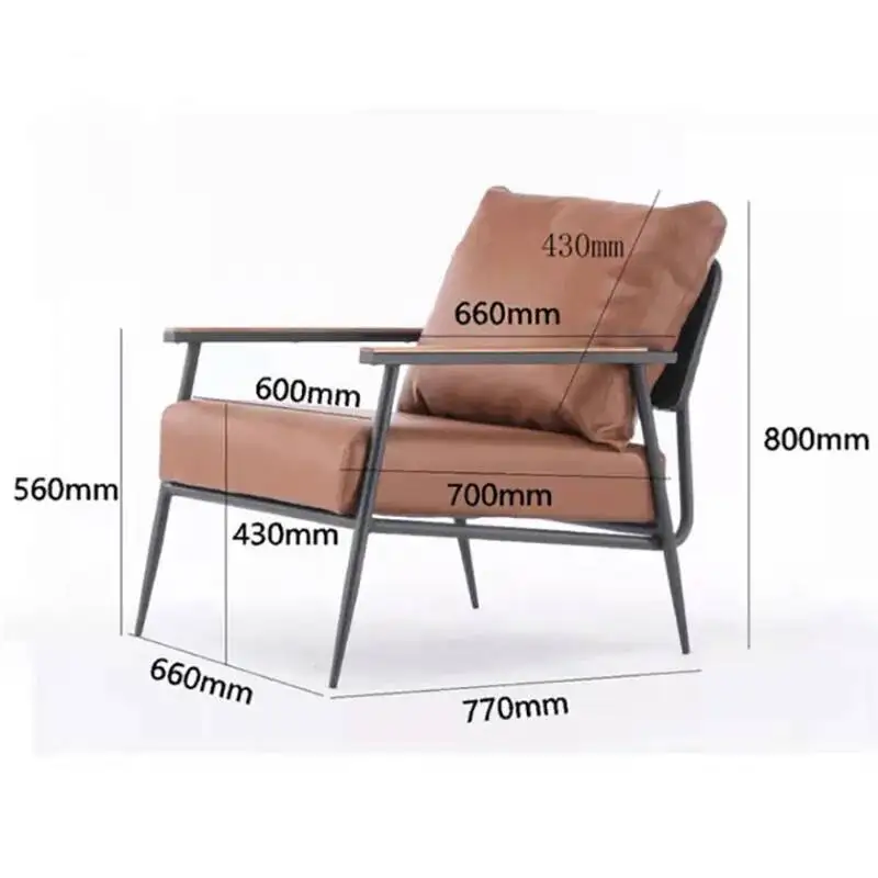Chairs Iron Living Room Nordic Designer Creative Leisure Balcony Single Sofa Chair Home Furniture Luxury Study Backrset Armchair