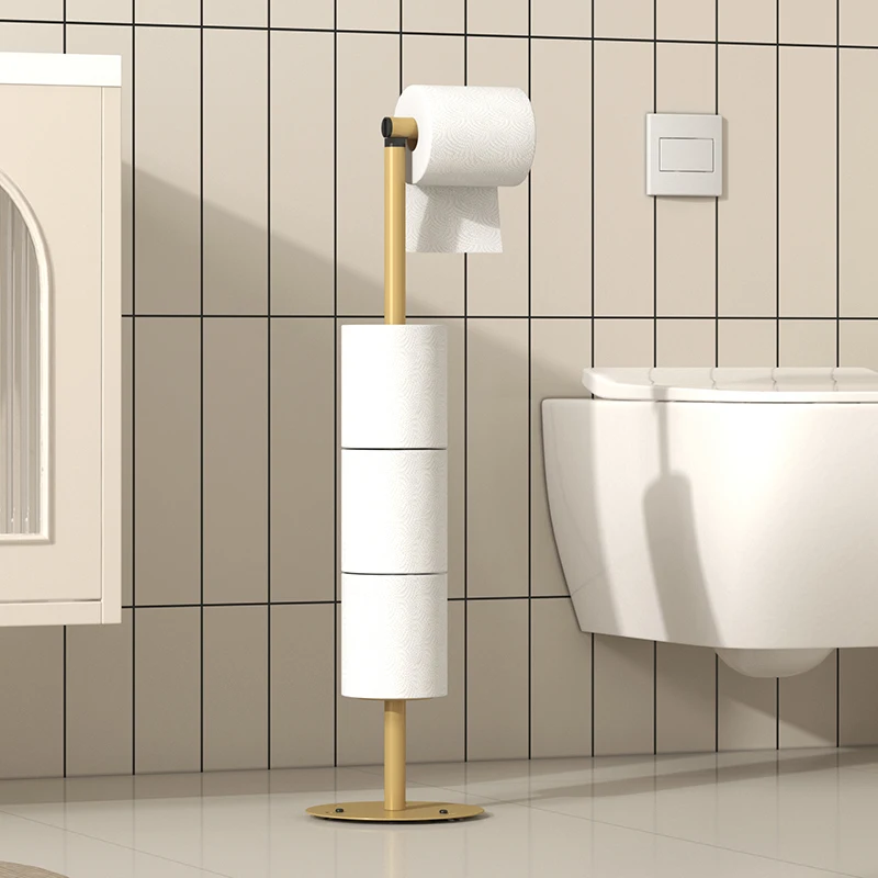 Roll Paper Storage Rack Folding Toilet Paper Holder, Space Saving Design, Modern Bathroom Large Capacity Vertical Storage