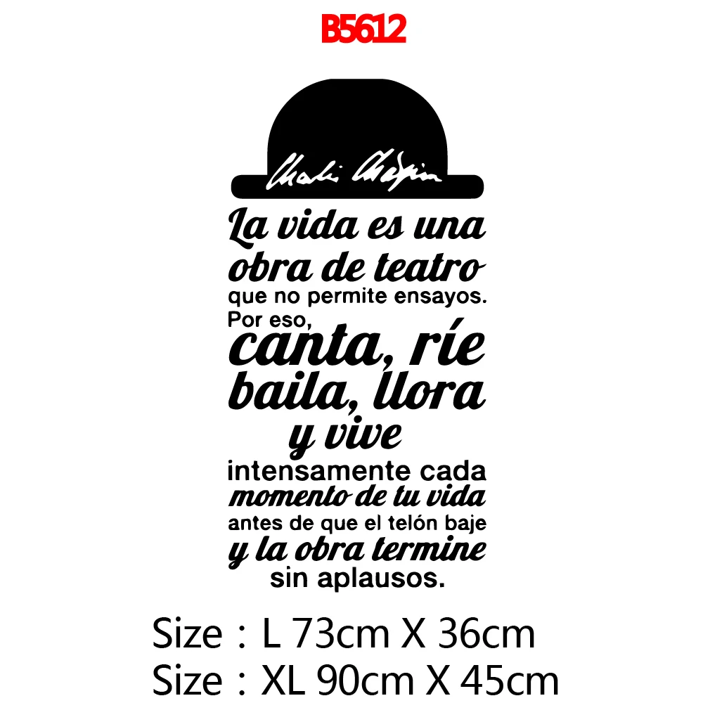 1 pc Spanish Motivational texts Waterproof Wall Stickers Home Decor For office  Wallpaper view 5