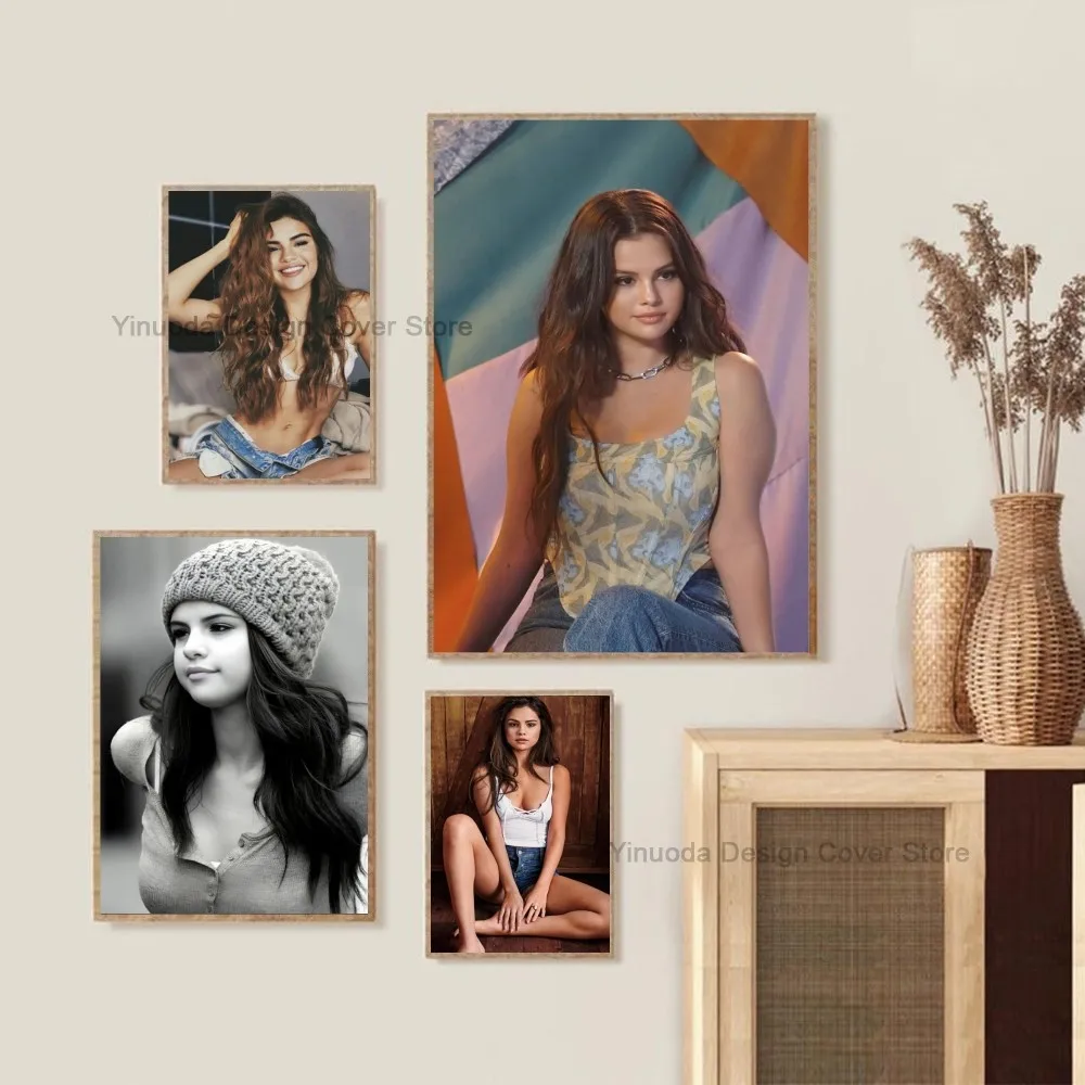 1pc Singer S-Selena G-Gomez Poster Sticker Bedroom Study Wall Art Hanging Painting Decoration High Quality Printed Matter