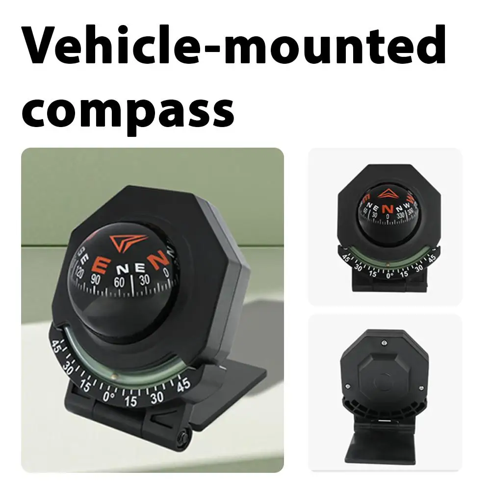 

2-In-1 Car Compass With Inclinometer Guide Ball Foldable High Precision Navigation Car Decoration Car Interior Accessories