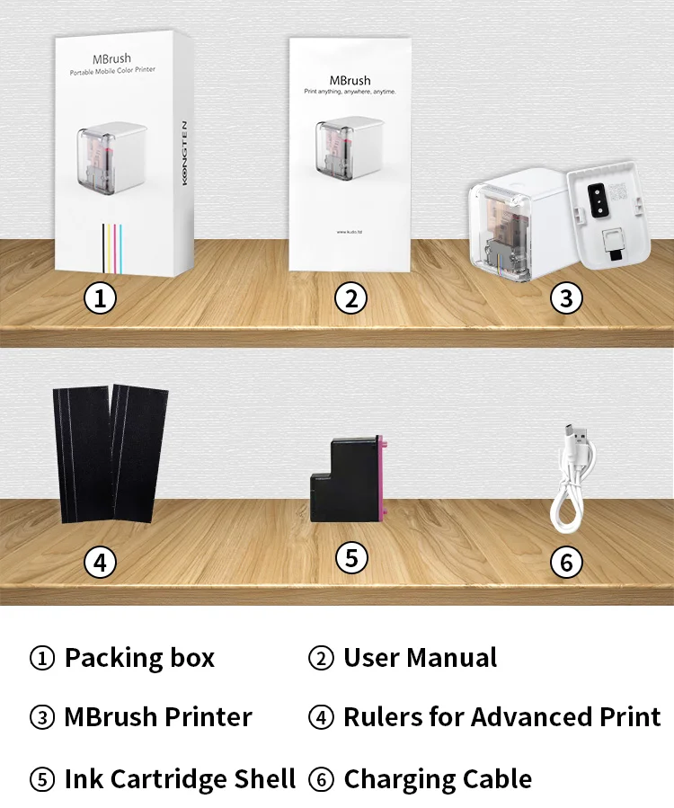 Mbrush portable printer PrinCube mini portable handheld inkjet printer smallest color printer