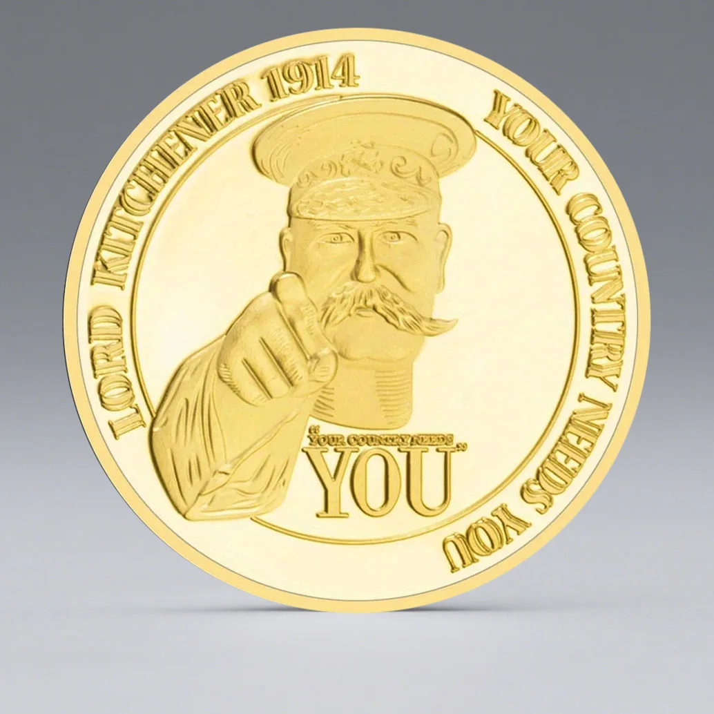 الذكرى المائعة 100 لـ WW I (1914-1918) عملة قابلة للجمع مطلية بالذهب لا تنسى أبدًا على العملة التذكارية