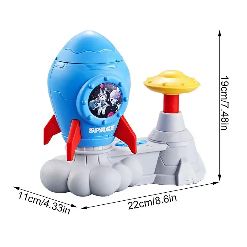 Mainan roket anak, mainan lompat roket, cakram terbang menyenangkan, mainan pendidikan interaktif, piring terbang roket, mainan luar ruangan untuk