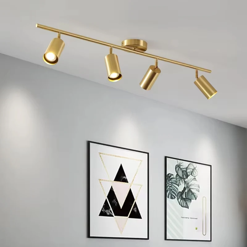 

Nordic LED Ceiling Lamp Creative Track Spot Light Living Room Restaurant Ceiling Lamps Bar Clothing Store Gold Ceiling Mount
