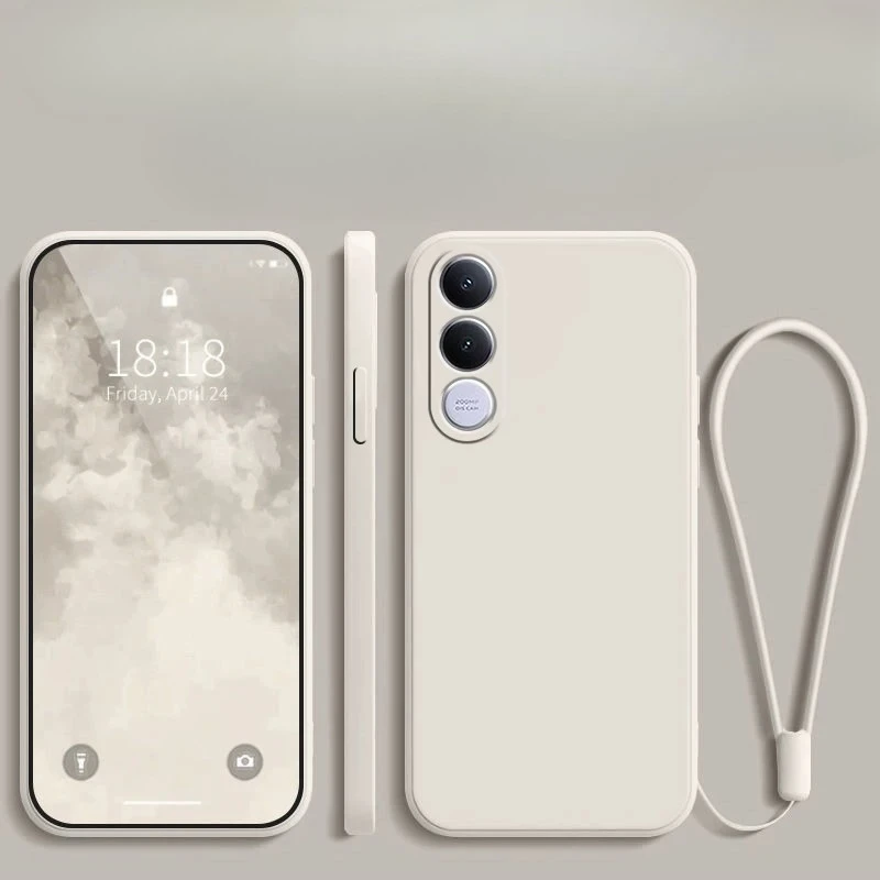 Für VIVO V70 FE 5G Objektiv-Kameraschutzhülle aus TPU für VIVO V70 FE V70FE Flüssigsilikon Matte Stoßfeste Hülle mit Trageschlaufe – Detail 6