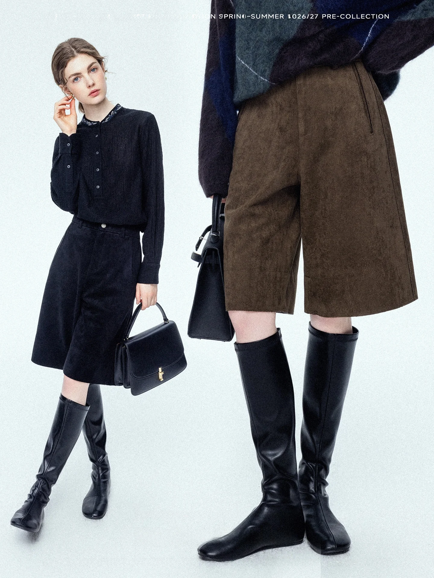 

Chicjuly Casual High Waist Straight Leg Pants Women's Bermuda Style Suede Feel Fashionable Misty Finish Commute Comfortable T...