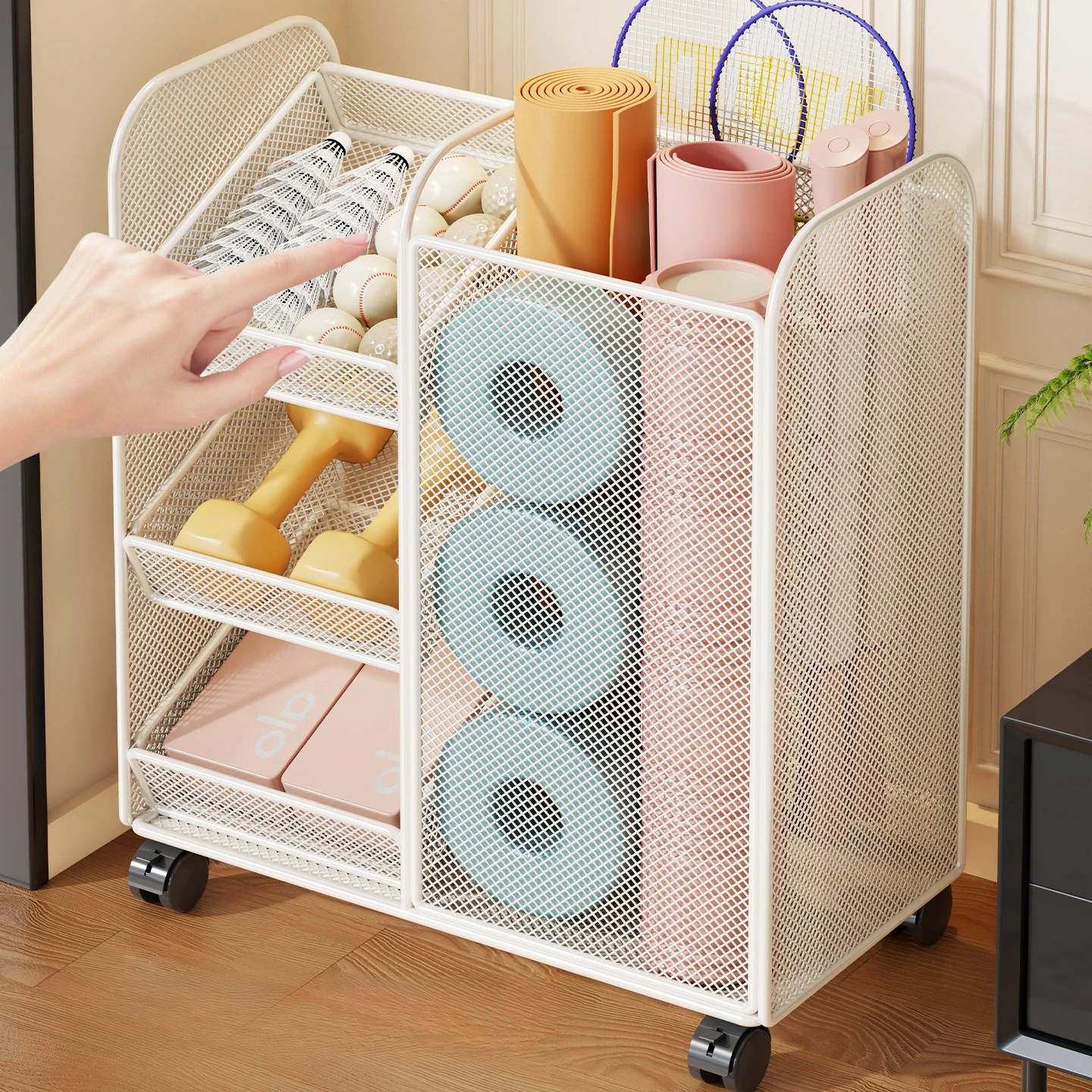 

Removable Bookshelf Under Desk Shelf Classroom Floor Book Organizer Desk Side Trolley for Students Storage Bookcase with Wheels