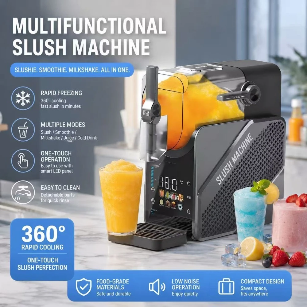 

Multifunctional Slush Machine, Electric Frozen Drink Maker for Slushie Smoothie Milkshake Juice