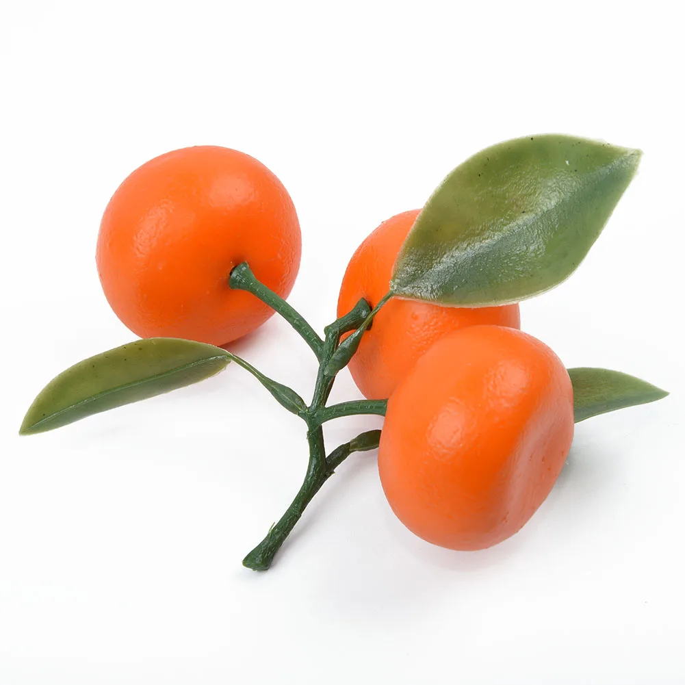 Tangerina artificial de alta qualidade para cozinha, acessórios artificiais, suprimentos de simulação, decoração de alimentos, frutas, 2020