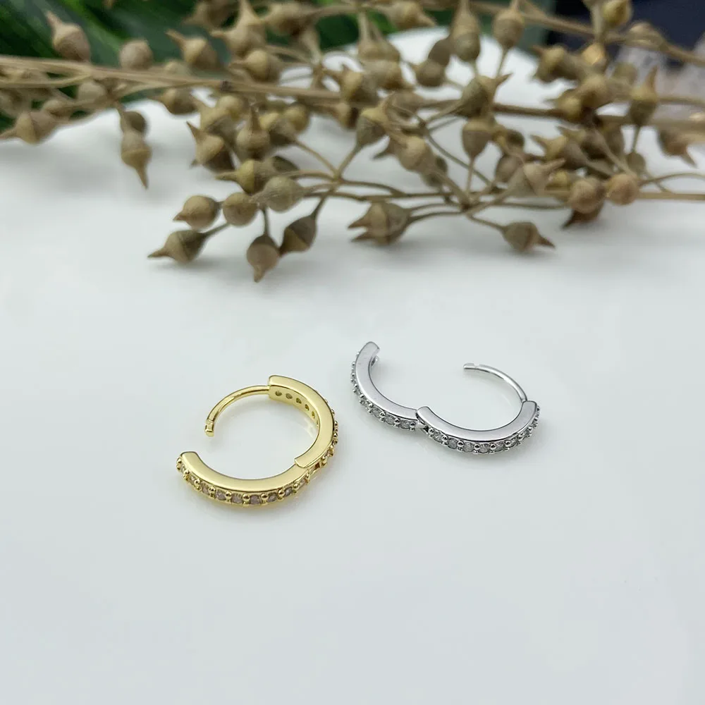 Hoop Helix Daith Conch Tragus Rook Lobe Piercing Earring for Women Zircon CZ Cartilage Piercing Ear Ring Stainless Steel Jewelry