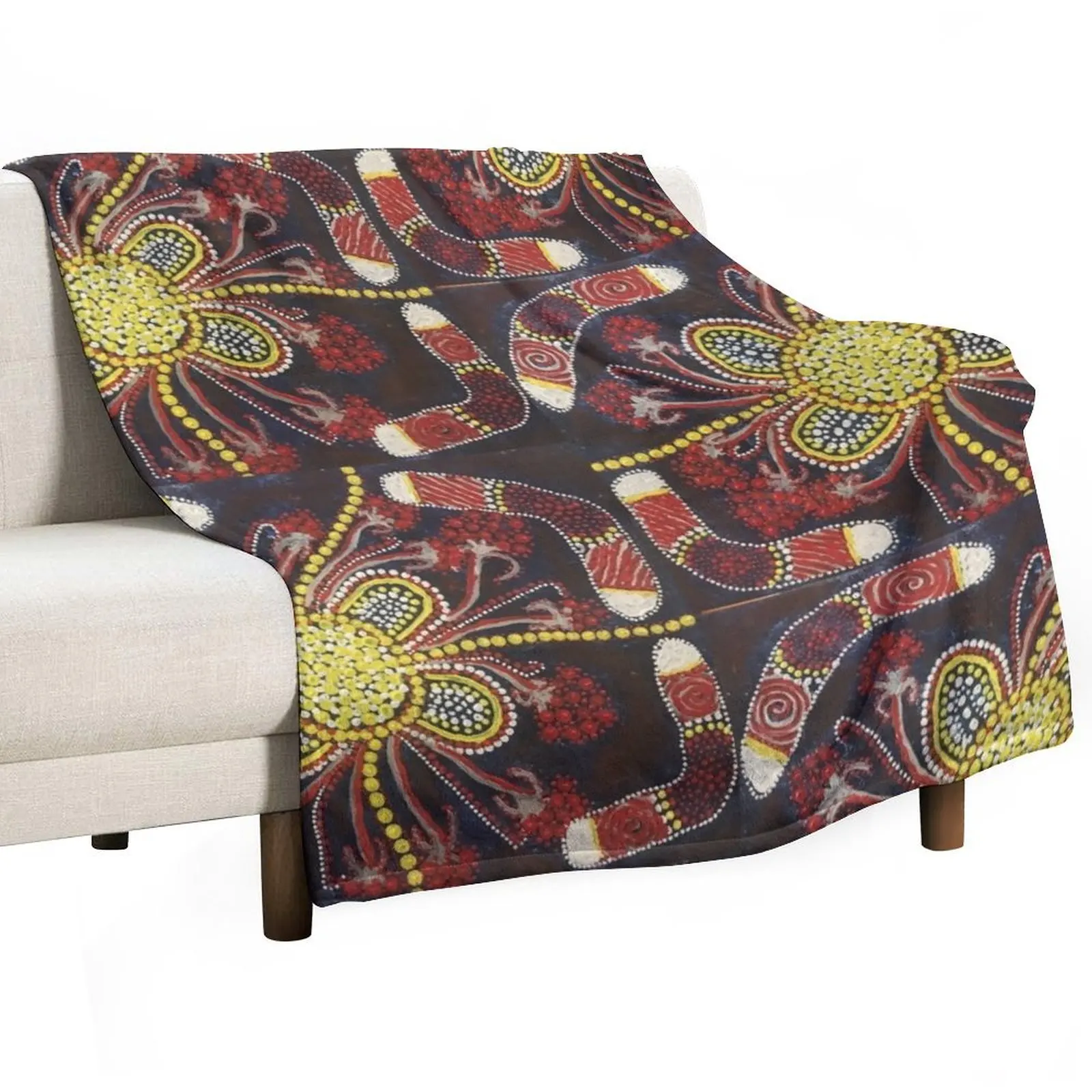 Aboriginal art - learn and bloom Throw Blanket Comforter For Decorative Sofa Blankets