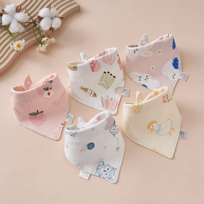 

Anti-Spit Up Baby Bibs, Ultra Soft Cotton Bandana Drool Bibs, Newborn Triangle Bib for Fall Winter