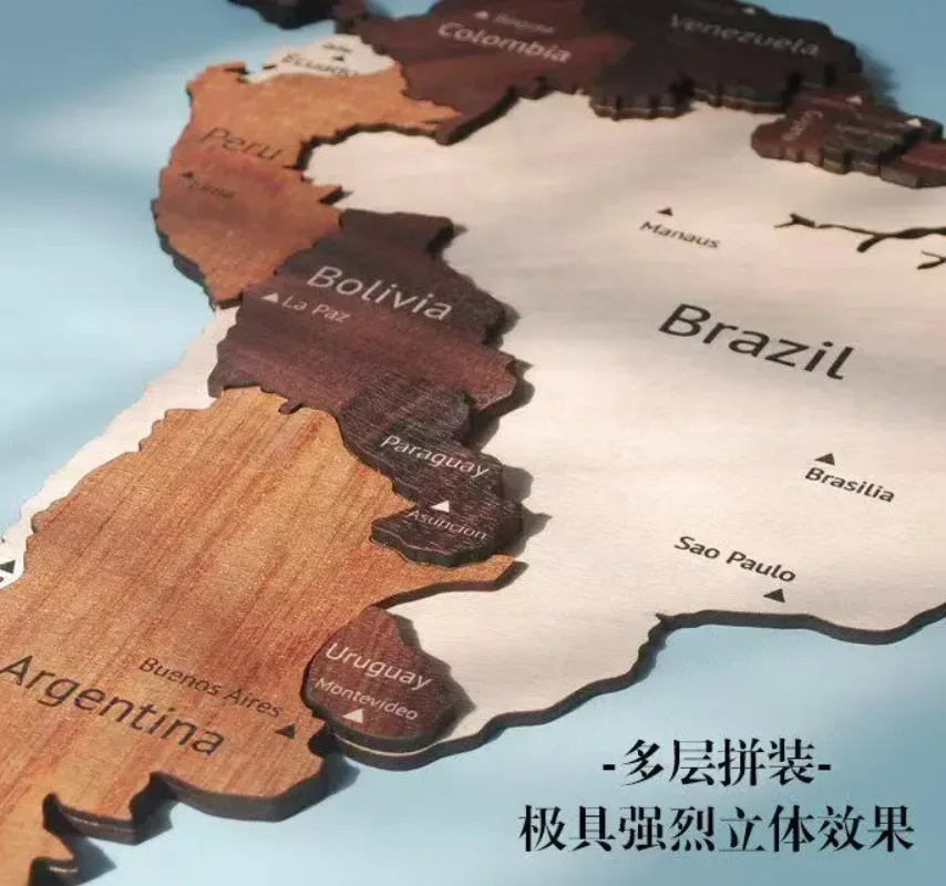 

Solid Wood World Map Travel Scandinavian Living Room Accent Wall Decor Large Art Painting