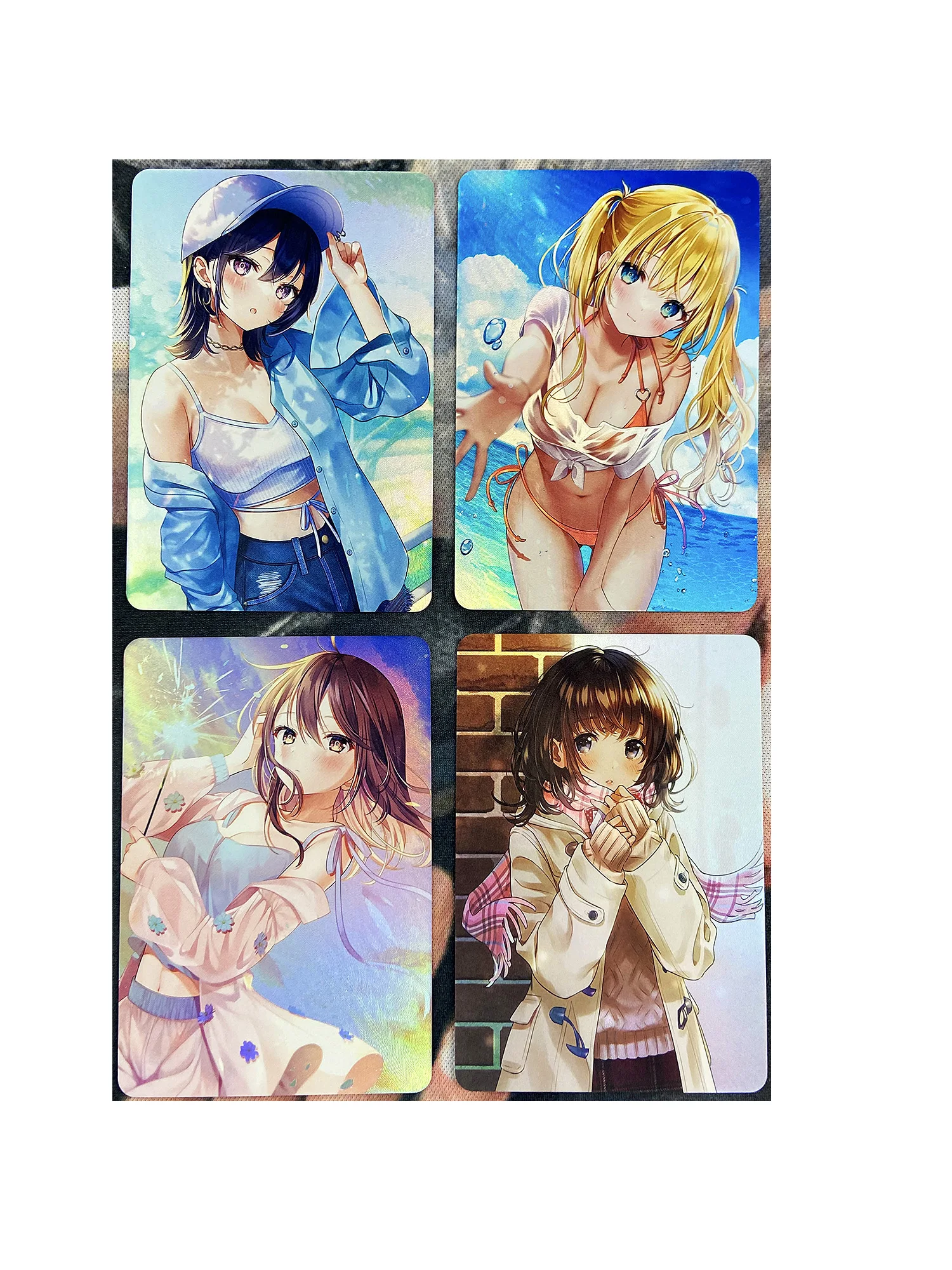 

4pcs/set ACG Four Seasons Girls Refraction Sexy Girls Toys Hobbies Hobby Collectibles Game Anime Collection Cards