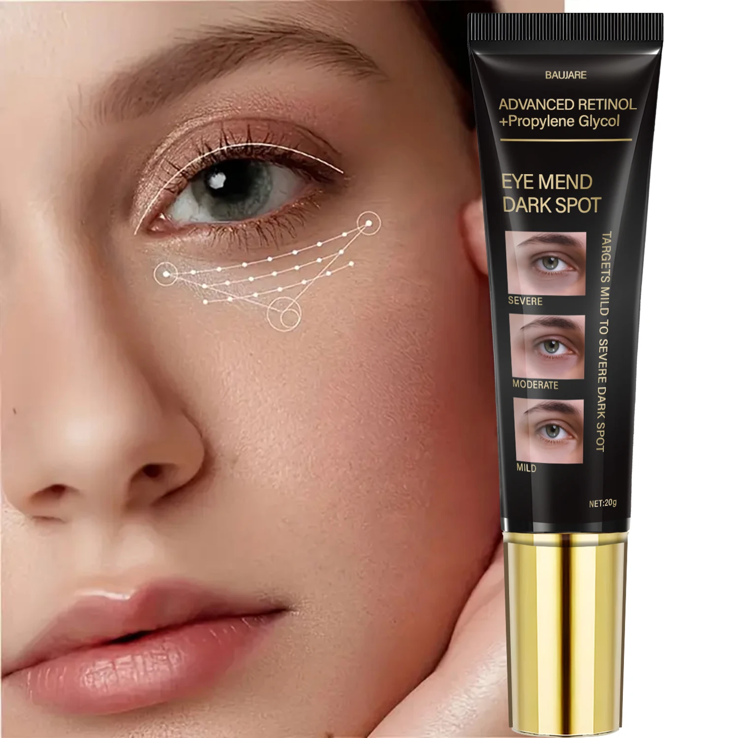 مصل ريتينول متطور لتصحيح البقع الداكنة، يهدف الدوائر الخفيفة إلى الشديدة، مع الكافيين وحمض الهيالورونيك. #3