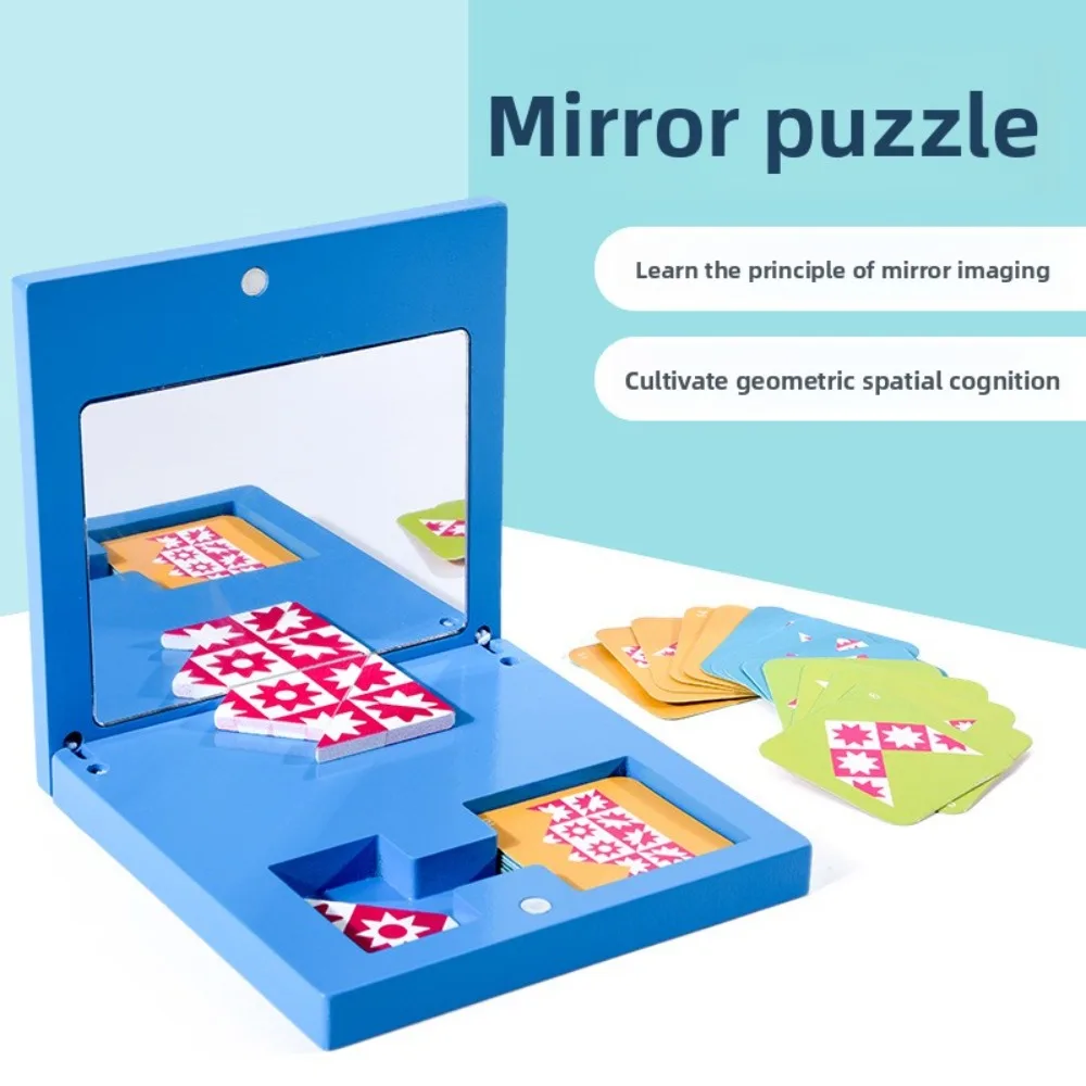 New Wooden Mirror Puzzle Creative Thinking Logical Reasoning Puzzle Early Education Puzzle Kindergarten Creative Teaching Aids