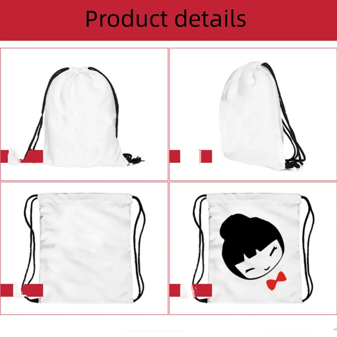 Promotional Drawstring Bag Print Blank Backpack Draw String Bag For Children Kids Men Woman Portable Schoolbag