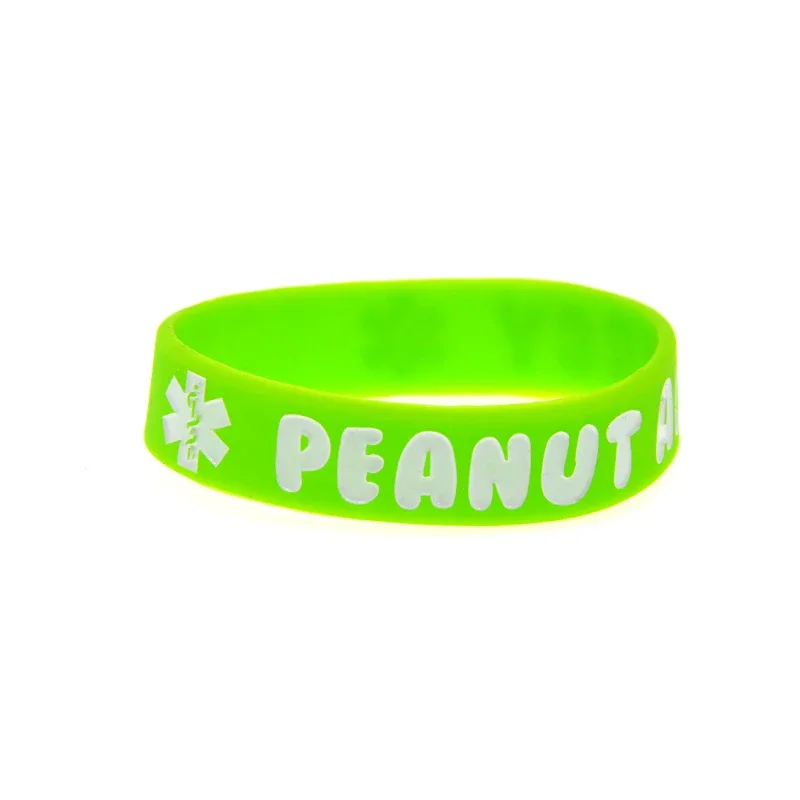 1 PC Bold Letter Peanut Allergy Silicone Wristband For Emergency Kids Size