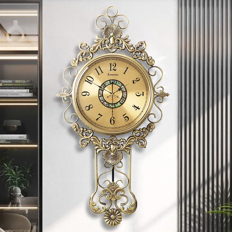 Interior Art Mural Clock Wall Vintage Luxury Digital Xenomorph Aesthetic Interior Wall Watch Nordic Alarm Saati Home Decoration