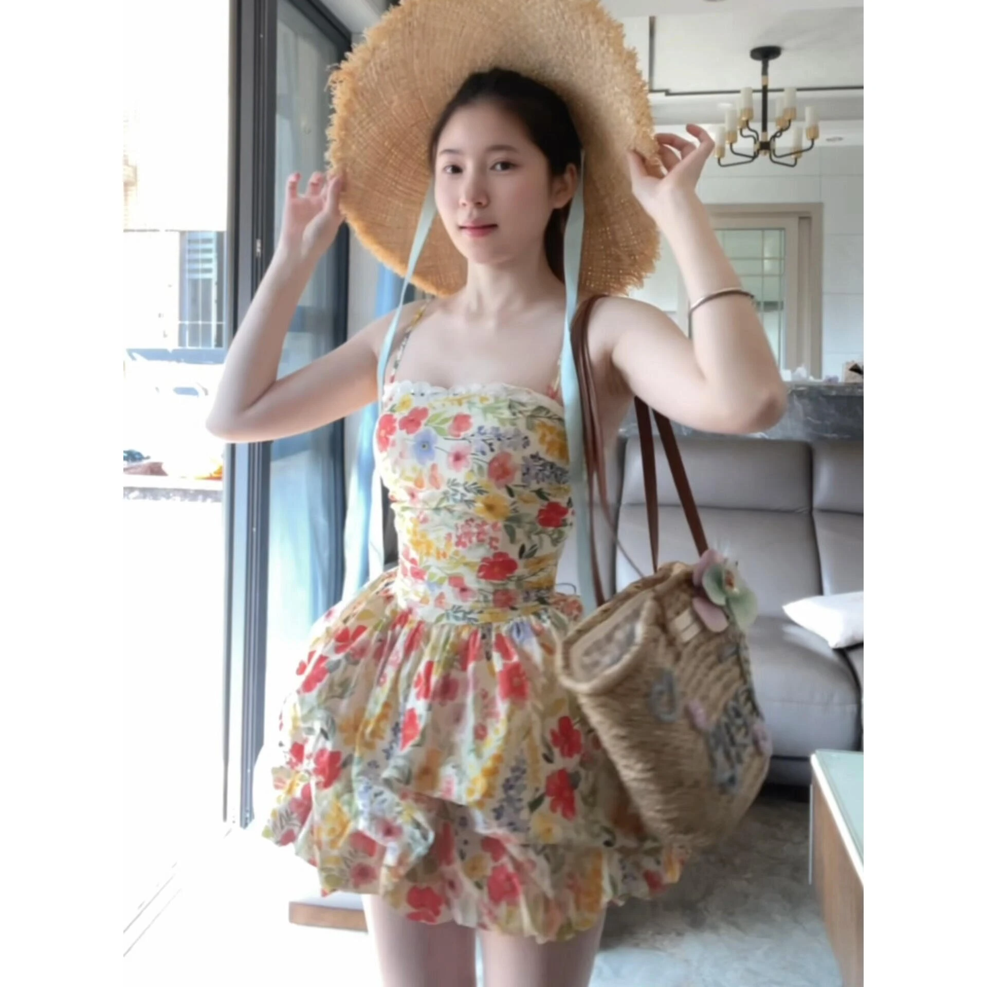 Puffy Short Skirt with Waist Cinching Slip Resistant Strip And Detachable Safety Pants Pure Desirable Summer Ins Style Citywa...
