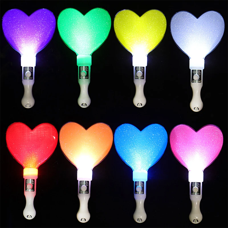 1Pc Colors Change LED Glow Stick Heart Star Shape Luminous Concert Cheering Tube Wedding Party Light Stick