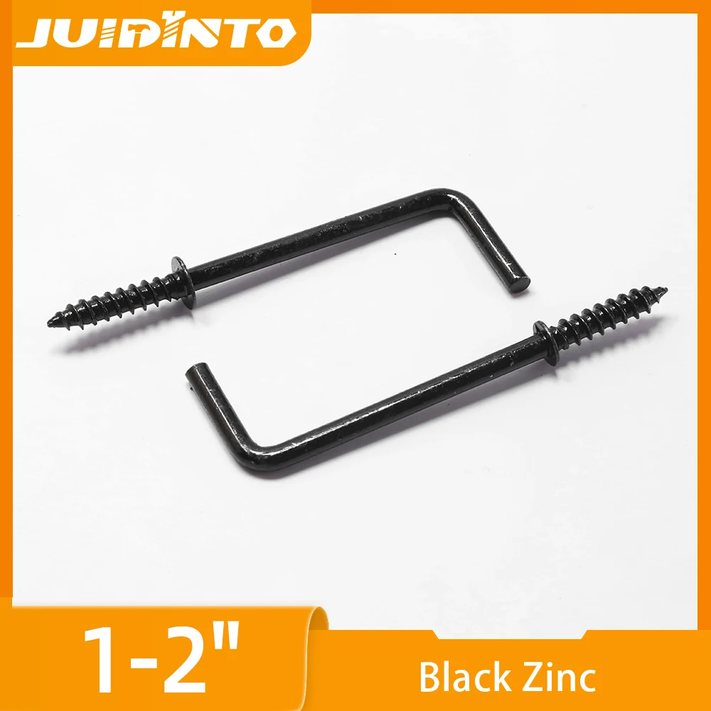 JUIDINTO 10~30pcs L-shape Right Angle Screw Hook 1/2''~2'' Self-tapping Screw in Hooks for Photo Frame Lamp Cabinet Curtain