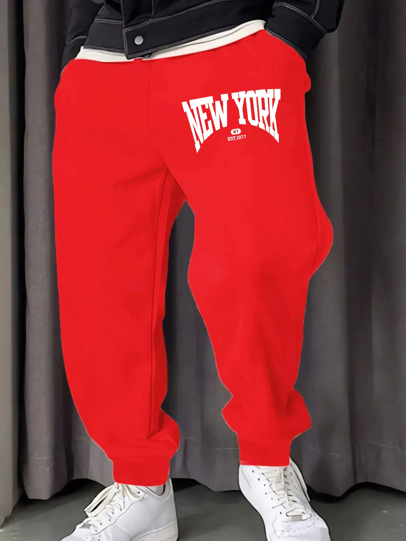 

Нью-Йоркский город, США 1977, спортивные штаны с узорами, брюки с карманами на шнурке, уличные флисовые спортивные штаны, удобные теплые брюки унисекс