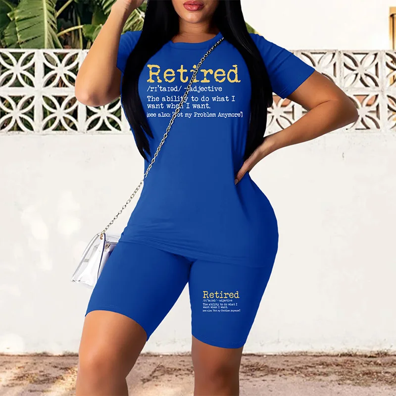 Print Solid Casual Sports Two-piece Set, Crew Neck Short Sleeve T-shirt & High Waist Slim Leggings Set, Women's Clothing