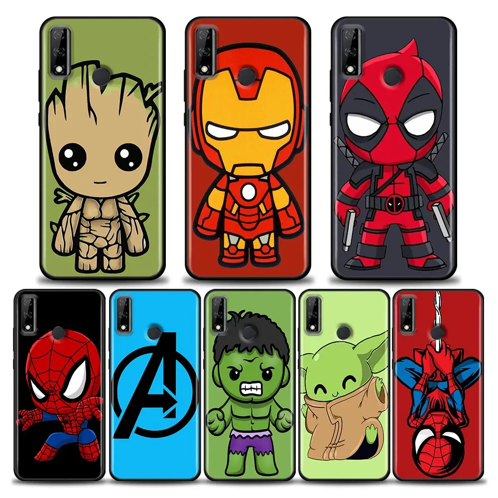 Marvel Case For Huawei Y7 Y9 2019 Y6p Y8s Y7a Y9s Funda Mate 10 20 Lite 40 Pro Case Soft Cover Iron Man Groot Spiderman Avengers