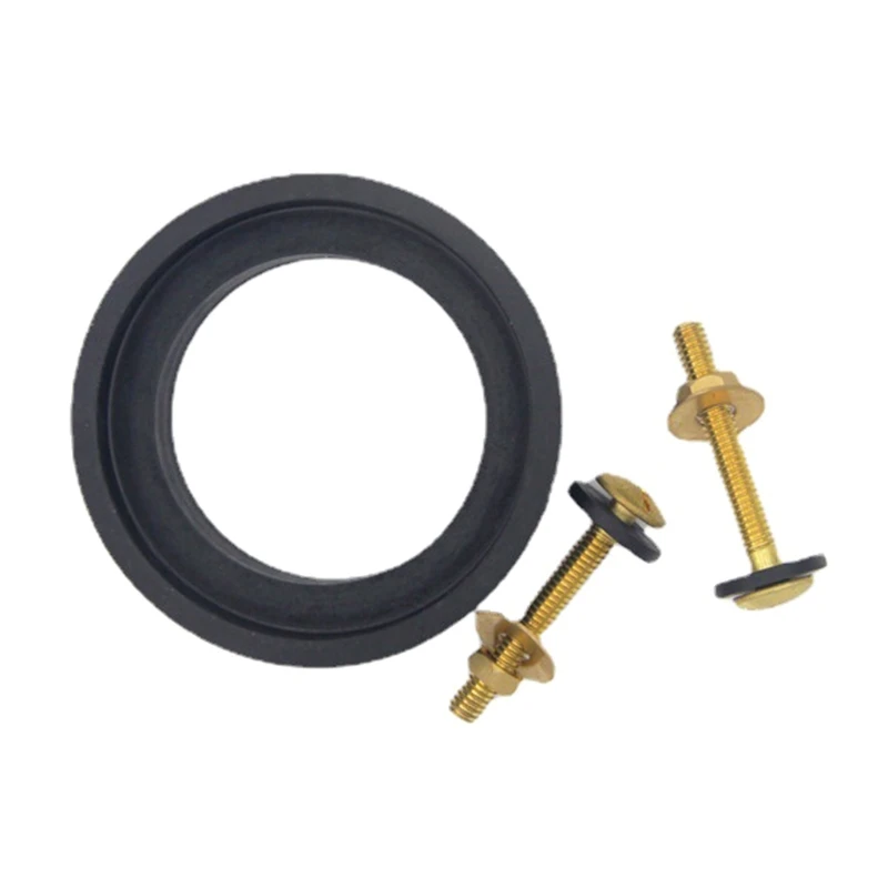 

1 Set Universal Toilet for Tank To Bowl Repair Sealing Gasket with 2pcs Brass Bolts Hardware for Flush for Valve