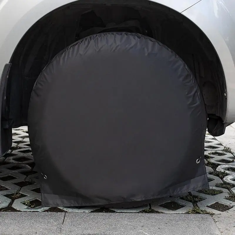 

14" Inch 210D Silver-coated Oxford Cloth Spare Tire Cover Waterproof UV Resistant Wheel Cover Sun Rain Snow Tyre Protector