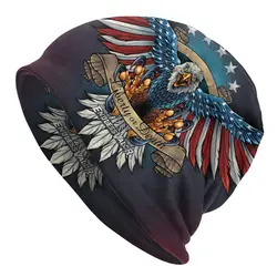 Unisex Custom Warm Bonnet Femme Knit Hats Hip Hop Eagle With US Flag Wings Beanie Cap Outdoor American Flag Beanies Caps For Men