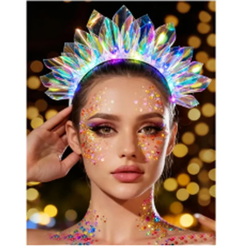 

Ladies' LED luminous headband with 3 flashing modes and controls - Colorful light party headband for Halloween, Christmas,party