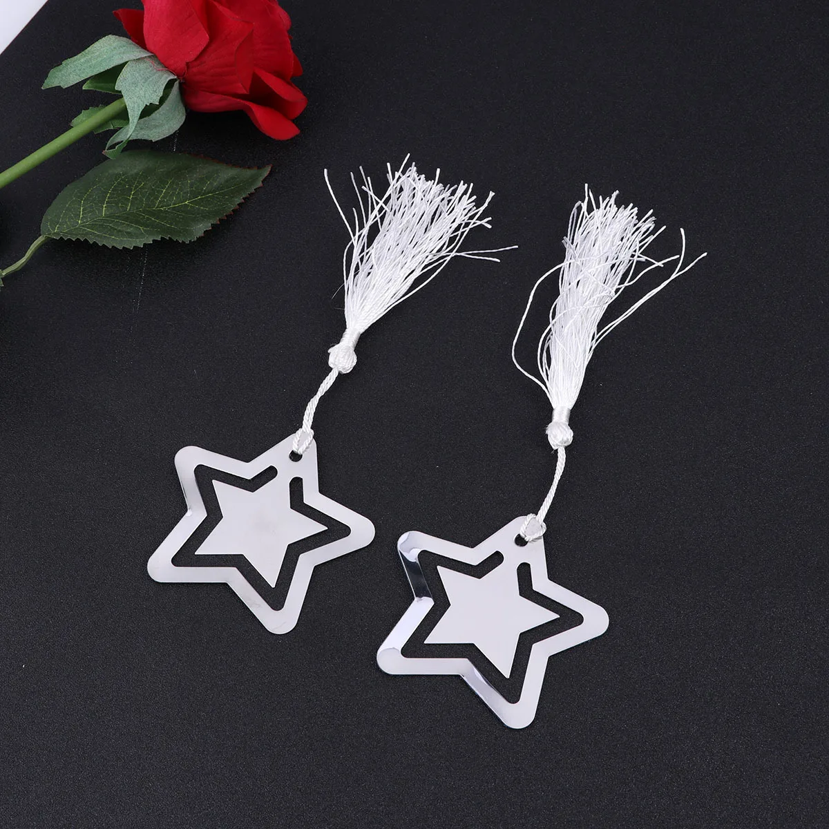 

10Pcs Bookmarks Stainless Steel Star Shaped Metal Page Markers for Readers Graduation Gifts Silver Metal Bookmarks
