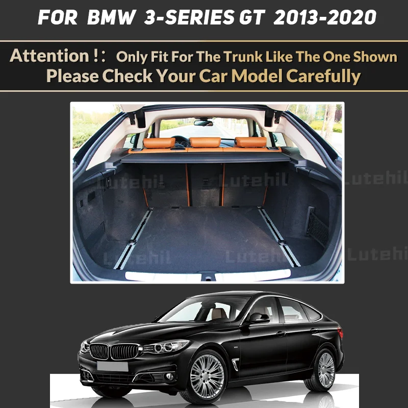 For BMW 3 Series GT F34 2013-2020 19 18 17 16 15 14 Full Coverage Trunk Mat Car Boot Cover Pad Cargo Liner Interior Accessories