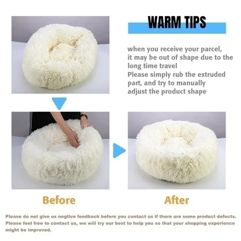 Plush Pet Bed Large Dogs Cats Soothing Round Mat Cozy Sleeping Pad Small Medium Animals Soft Cushion House 2024 New