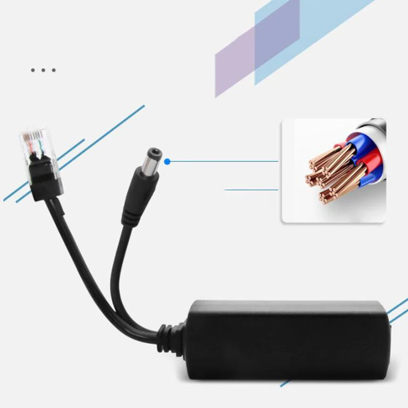 US/EU Plug 48V to 12V POE Splitter Connector Poe Power Adapter Injector Switch for CCTV IP Camera Wifi Cable Wall D6