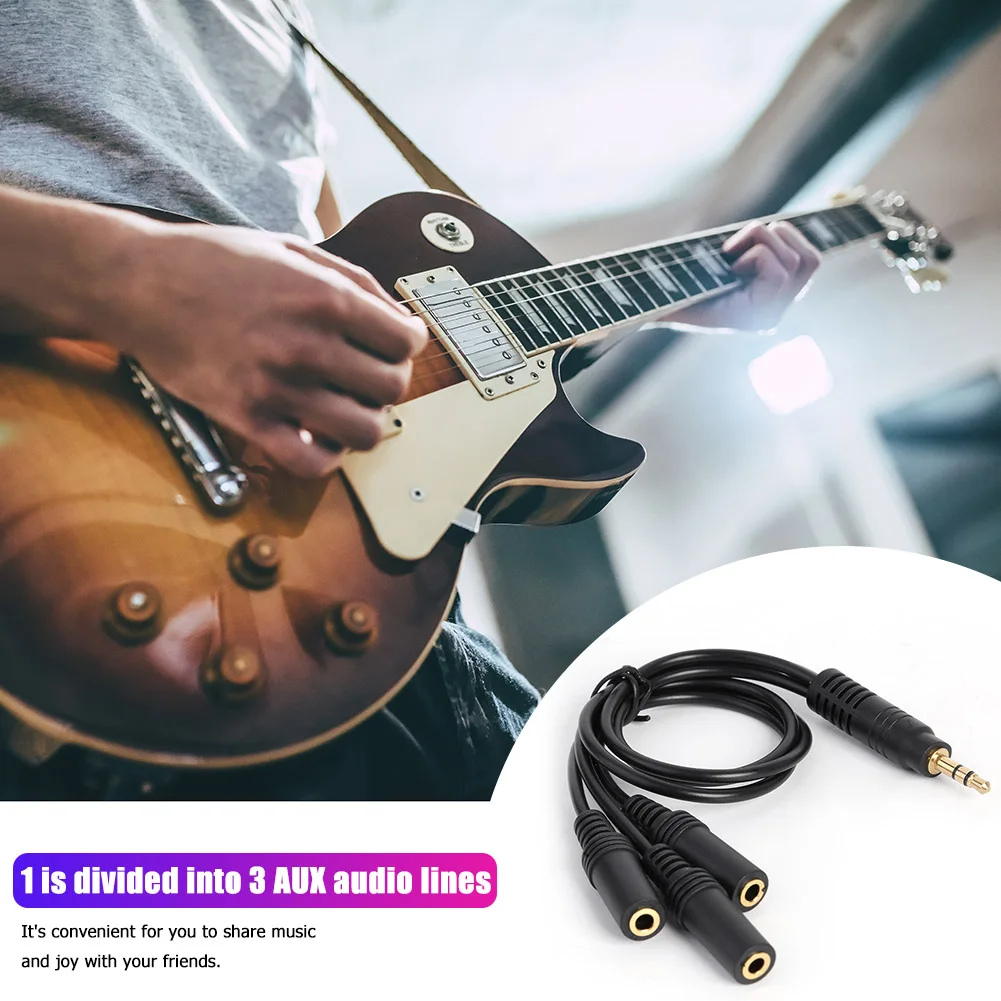 Stereo 3.5mm to 3x3.5mm AUX Jack Adapter Headphone Splitter Cable 3.5 1/8 TRS/TRRS Audio Extension Cord for PC Phone Speaker