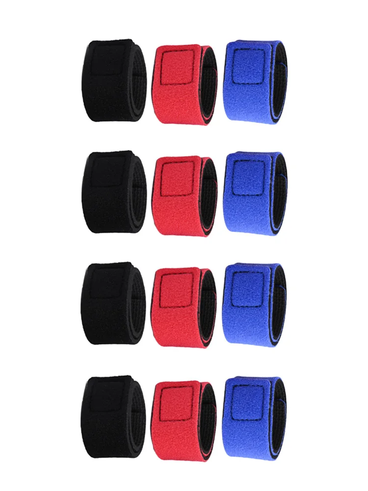 12 أشرطة صنارة الصيد 3 ألوان أشرطة صيد مرنة قابلة للتعديل لحماية قضبان الصيد ملحقات صيد الأسماك المقاومة