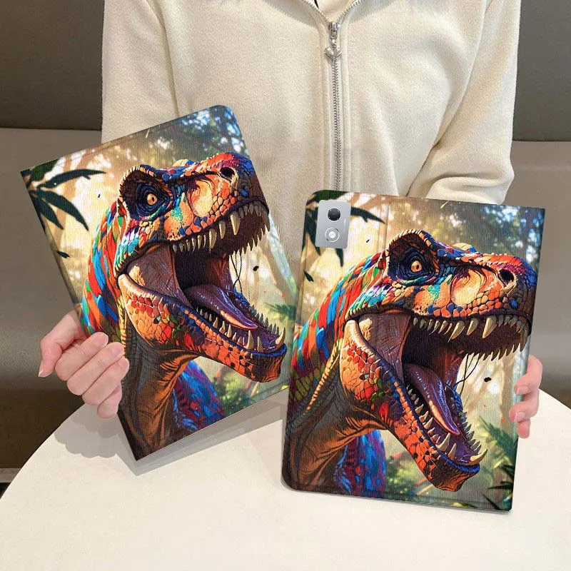 

Cartoon Dinosaur Neon Art For Legion Xiaoxin Pad P12 Pro Y900 GT 2023 2025 12.1 12.7 14.5 inch Tablet Case