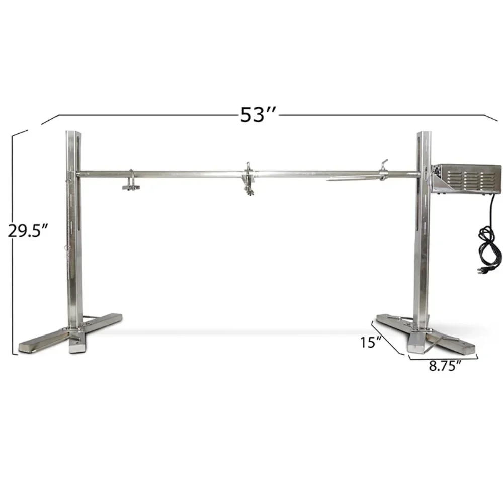 BBQ Rotisserie Grill Spit Roaster Tripod 30W Motor Stainless Lamb Skewer 110V/220V