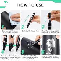1/3/5/12pcs Chrome Mirror Marker Pen Set Waterproof Ink DIY Reflective Paint Pen Gold Silver Marker Model Painting Art Marker 6