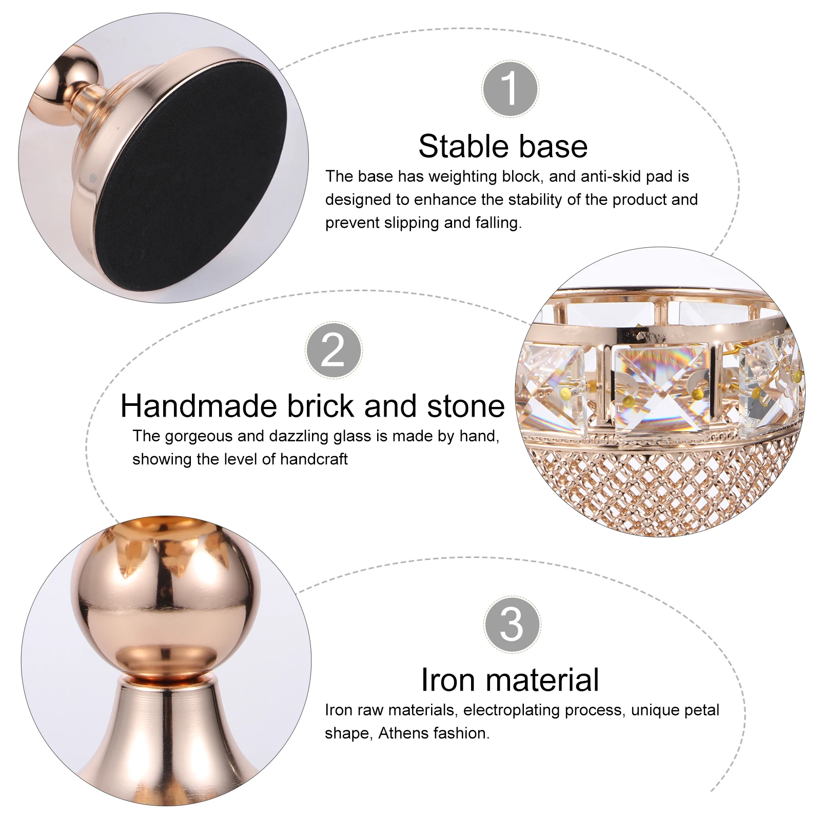 

Crystal C lesticks Nordic Style Metal Glass Drill Tealight Holder Bedroom Living Decor Housewarming Gift