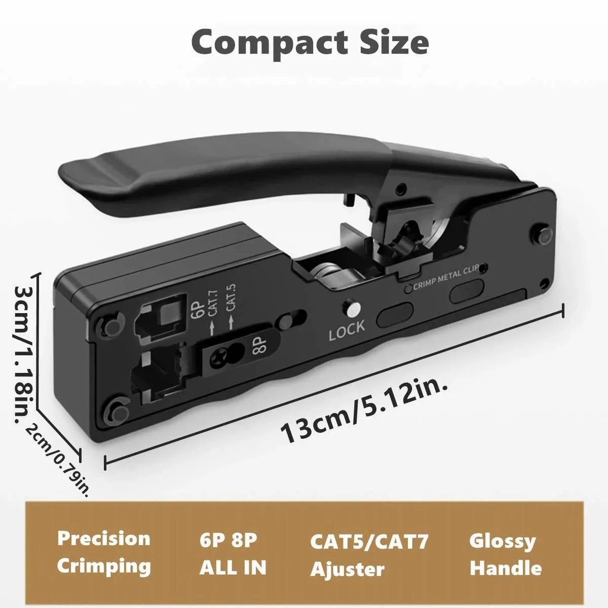 ZoeRax Pass Through RJ45 Crimp Tool with 10PCS Cat7 Connectors and Strain Relief Boots, Ethernet Wire Cutter Crimper